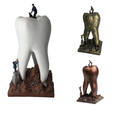 Sculptures Dental Artware Teeth Resin Craft Toys Figurines Clinic Decor 9x9x18cm