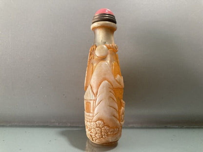collections peking chinese glass snuff bottle carved statue antique carving men