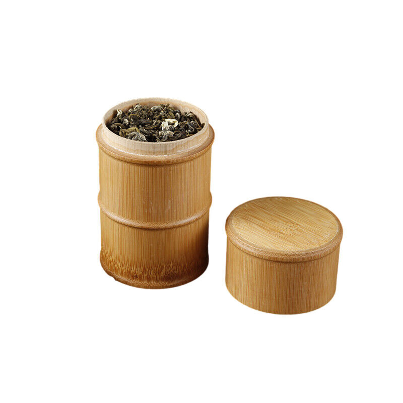 Bamboo Tea Storage Box Tea Canister Lid Seal Kitchen Storage Jars Accessories