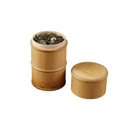 Bamboo Tea Storage Box Tea Canister Lid Seal Kitchen Storage Jars Accessories