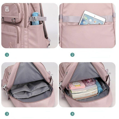Girls School Bag Backpack Travel Pockets Daypack Schoolbag Women Student