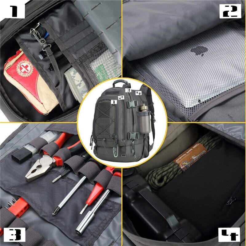 Tactical Backpack Large 3 Day Pack Molle Bag Pack Army Camping Rucksack