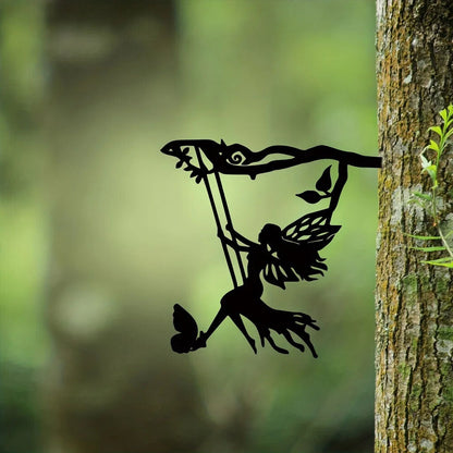 1pc, Metal Fairy Silhouette Art Shadow Decoration For Garden Silhouette