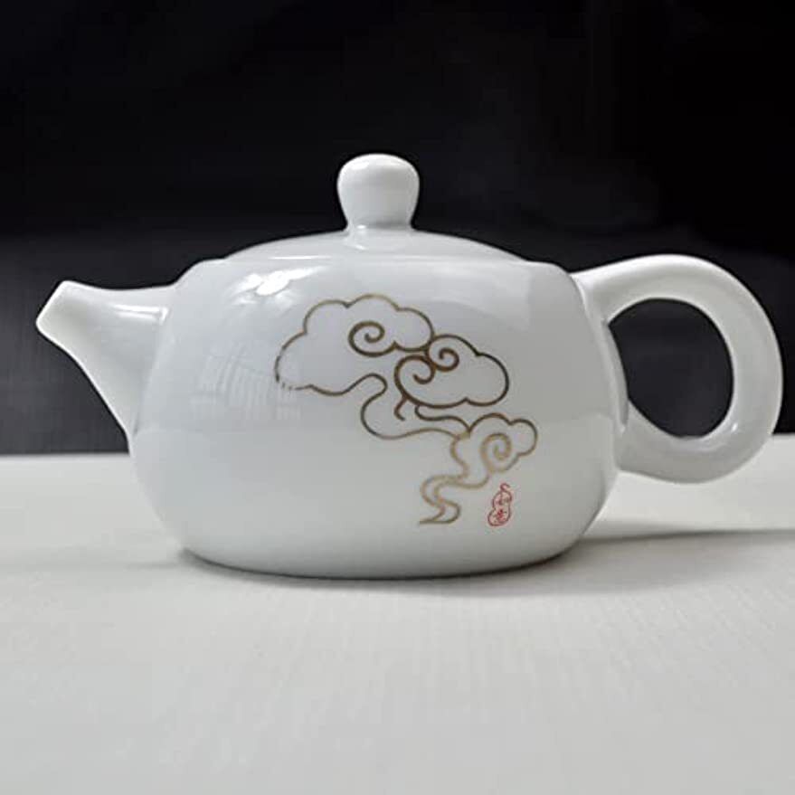 Porcelain Teapot, 6oz Tea Pot White Chinese Gongfu Tea Set