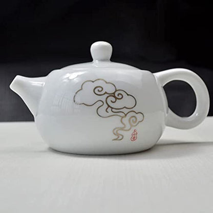 Porcelain Teapot, 6oz Tea Pot White Chinese Gongfu Tea Set