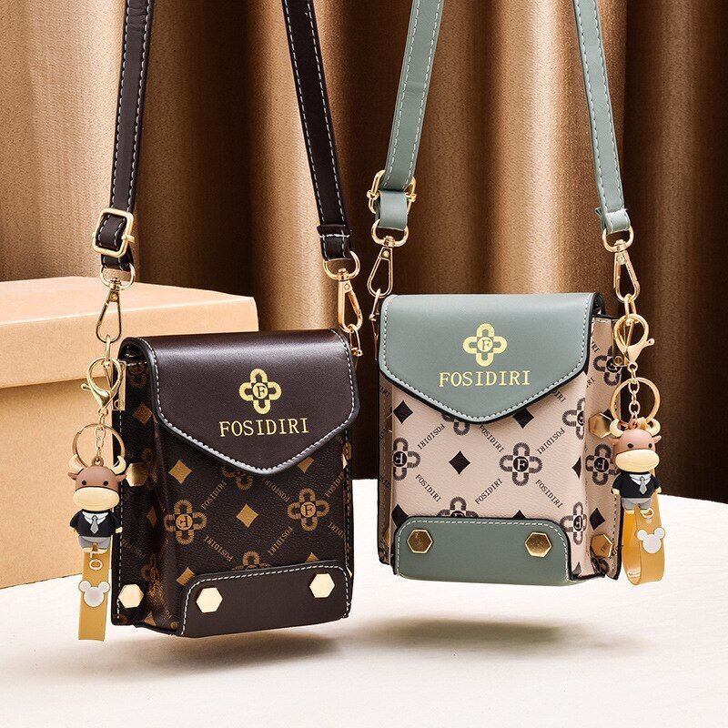 Fashion Shoulder Bag Printed Mobile Phone Bag Leather Crossbody Shoulder Bag 1PC
