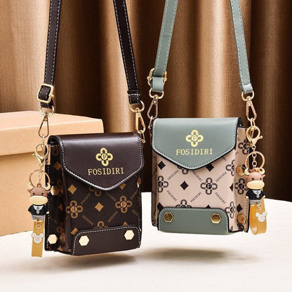 Fashion Shoulder Bag Printed Mobile Phone Bag Leather Crossbody Shoulder Bag 1PC