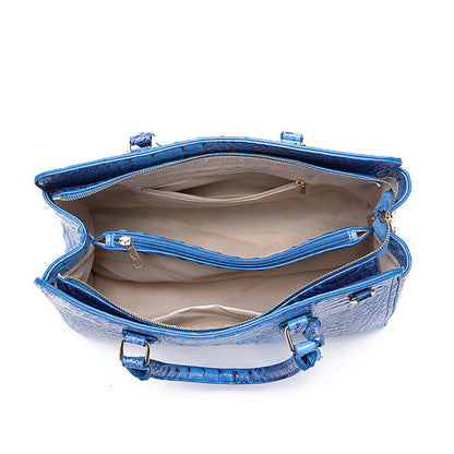 Women Patent Leather Crocodile Handbag Sling Satchel Tote Shoulder Bag Party Bag