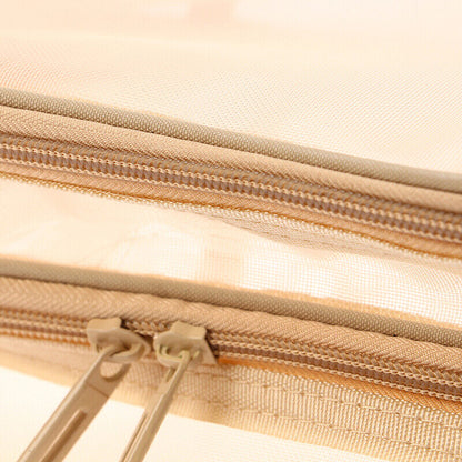 Clear Mesh Double Layer Portable Large Case Cosmetic Storage Bag Pouch Case