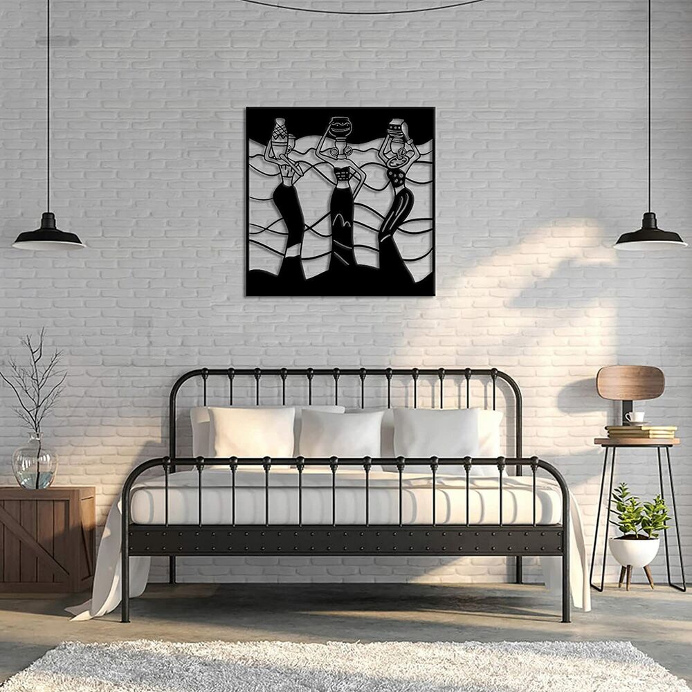 African Metal Wall Sculpture Dancing African Woman Wall Art Decor