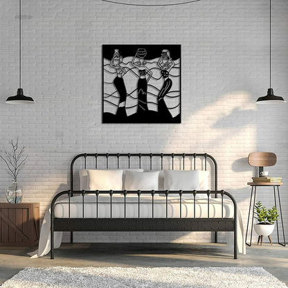 African Metal Wall Sculpture Dancing African Woman Wall Art Decor