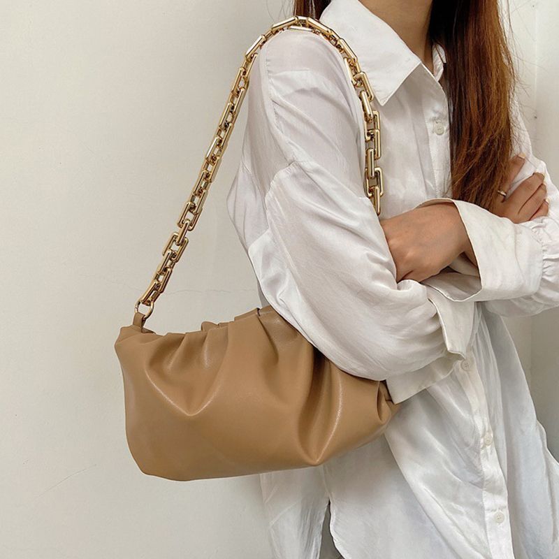 Acrylic Chain Handbag Large-Capacity Soft Zipper Shoulder Bag Underarm Handbag