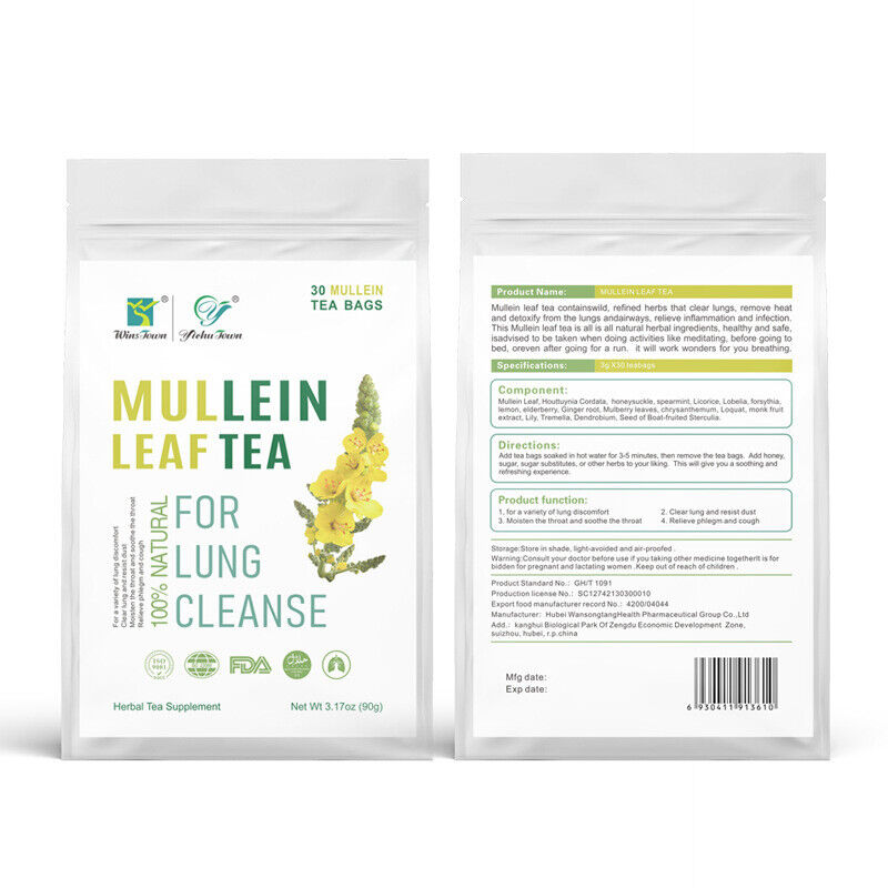 Mullein Leaf Tea Lung Clean Tea Bags Healthy Drink 3g*30bags
