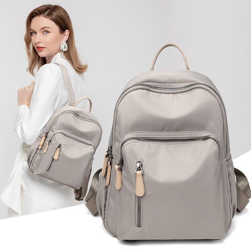 Backpack Fashion Bag Pack Waterproof Travel Bag Oxford Cloth Rucksack Gray/Black