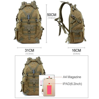 40L Military Tactical Backpack Men Hiking Backpacks Travel Bags Climbing Bag