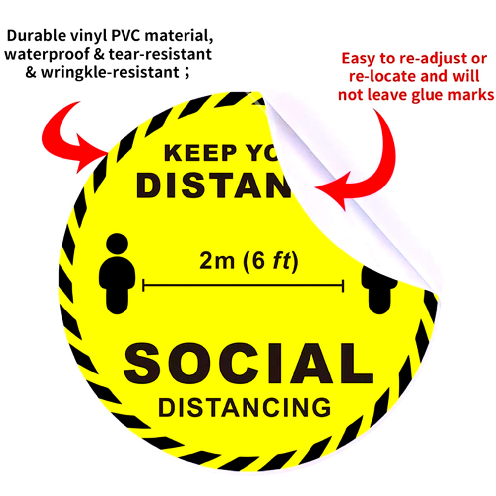 Calcomanía de vinilo para mantener la distancia social Sticker Impermeables