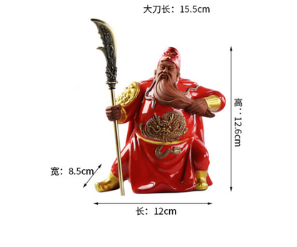 Yixing Ceramic Wu Caishen Guan Erye Zhaocai Guan Gong living room decoration Bog