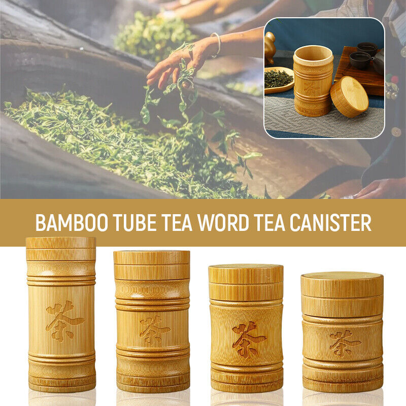Portable Lightweight Bamboo Tea Jar Storage Holder Chinese Tea Container Box