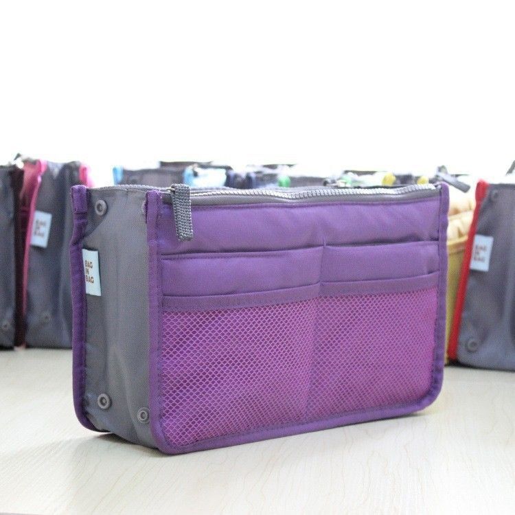 Cosmetic Bag Organizer Insert Purse Makeup Storage Traveling Handbag 10*28*18 CM