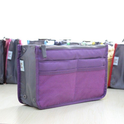 Cosmetic Bag Organizer Insert Purse Makeup Storage Traveling Handbag 10*28*18 CM