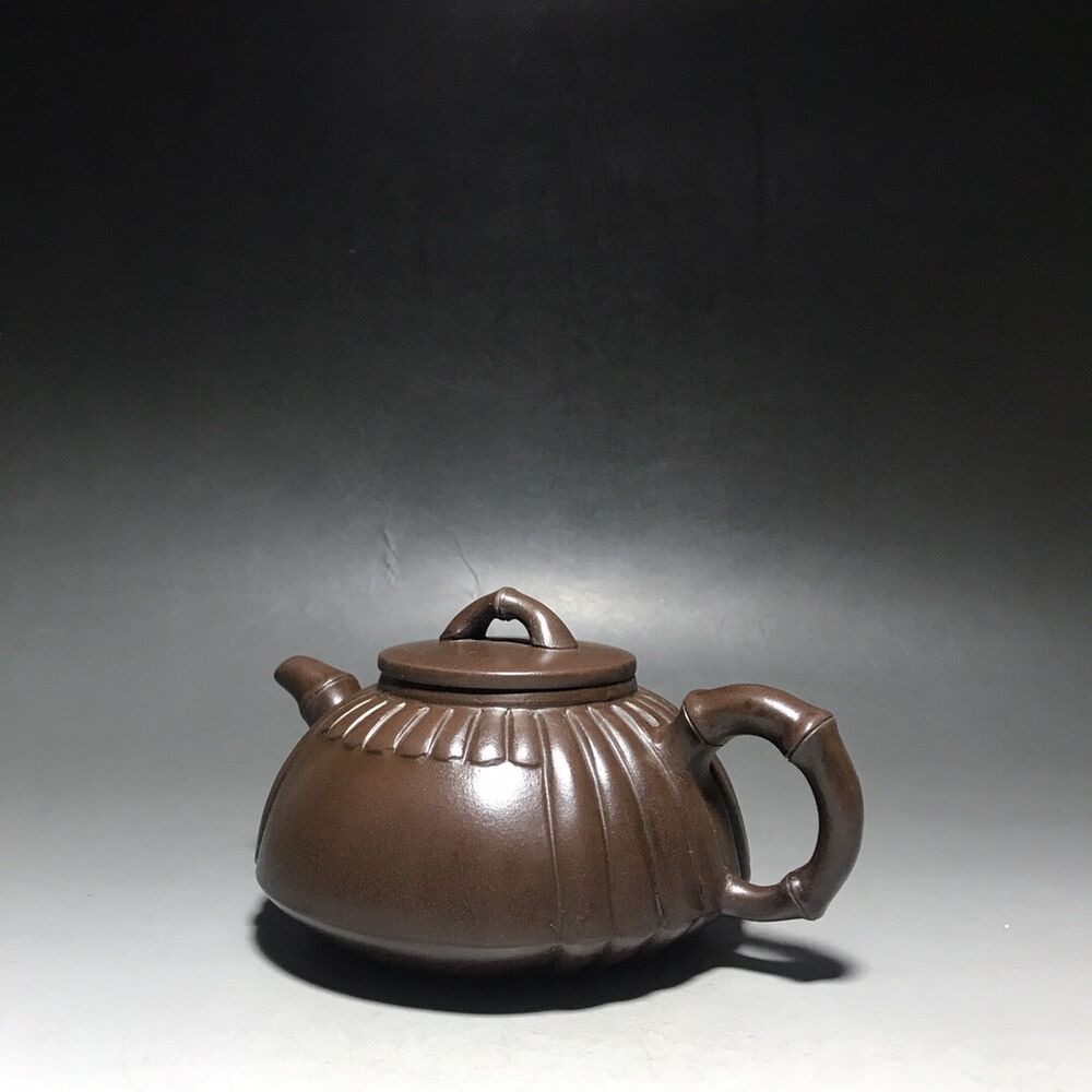 vintage chinese yixing purple clay teapot zisha ceremony carving Collectible art