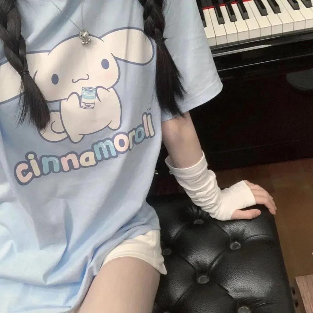 Nice Cinnamoroll Women Summer Short sleeve Loose-fitting Casual T-Shirt