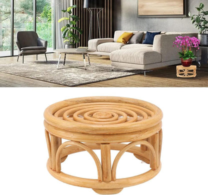 Woven Rattan Wicker Plant Stand Indoor Outdoor Home Office Decoration Gift
