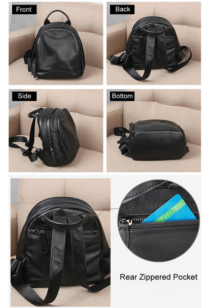 Soft Real Leather Small Backpack Rucksack Daypack Travel bag Purse Bag 2 sizes