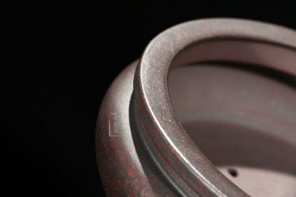 Round Chinese Yixing Zisha Shohin Literati Bunjin Bonsai Pot 6.5''x6.5''x2.75''