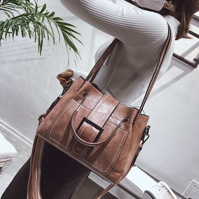 Women's Vintage Bagpack Tote PU Leather Shoulder Bags Crossbody Purse Satchel