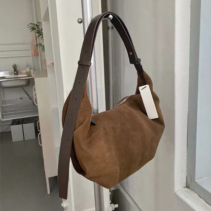 Large Bags Matte Synthetic Leather Handbags Casual Hobos Bags Totes Shoulder Bag