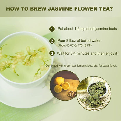 Organic Dried Jasmine Flowers, 3oz/85g - Premium Edible Flowers Whole Buds