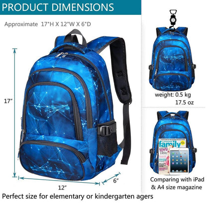 BLUEFAIRY Boys Backpack for Kids Elementary School Bags One Size, Blue