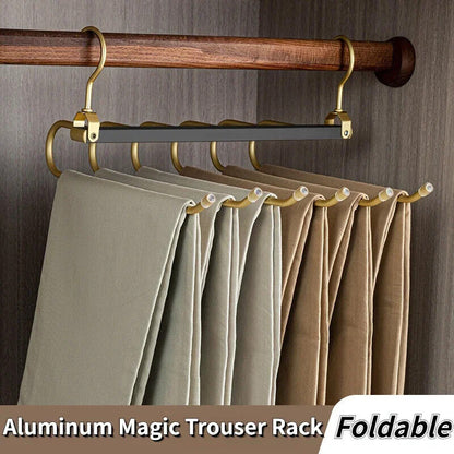 Clothes Hangers Aluminum Alloy Multi-Function Trouser Rotatable Folding Rack