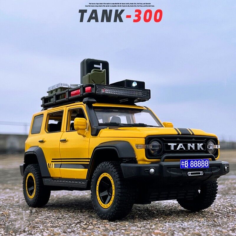 1:24 Diecast Model Car Tank 300 Jeeps Toy Off-road Vehicle Collection Kids Gift