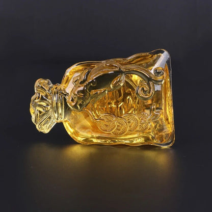 Citrine Money Bag Figurines Glass Crystal Crafts Lucky Feng Shui Ornaments 5x7cm