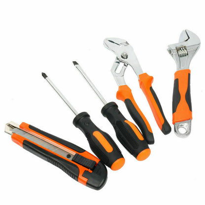 100PCS Household Tools Home Screwdrivers Hammer Pliers Repair Set With Box