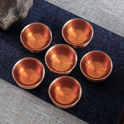 Bowls Engraved Pure Copper Mini Vodka Liqueur Creative Wedding Wine Tea Cup 45ml