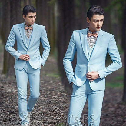 Men's Wedding Suit Business Party Tuxedo Groom Blazers Jacket Vest Pants Set New