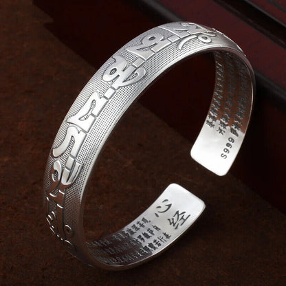 Women Bracelet Om Mani Padme Hum Bangle Engraved Sanskrit Men's Buddhist Jewelry