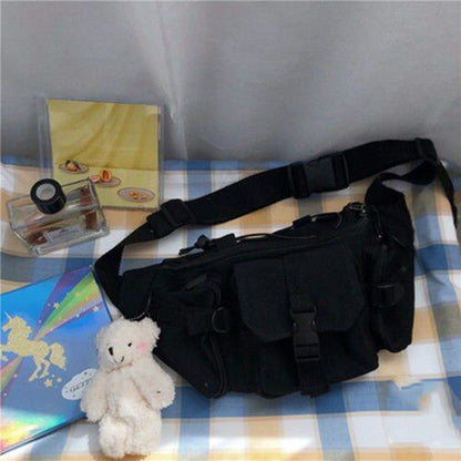 Canvas Sling Bag Gothic Crossbody Women Handbag Purse Shoulder Frog Zipper 1 PC