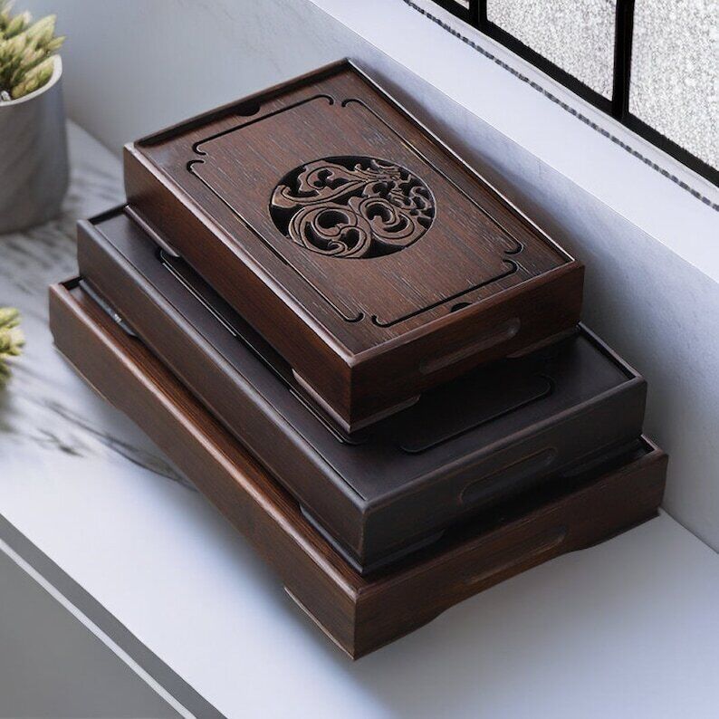Bamboo Tea Tray with Water Storage|Gong Fu Tea Tray|Tea Accessories