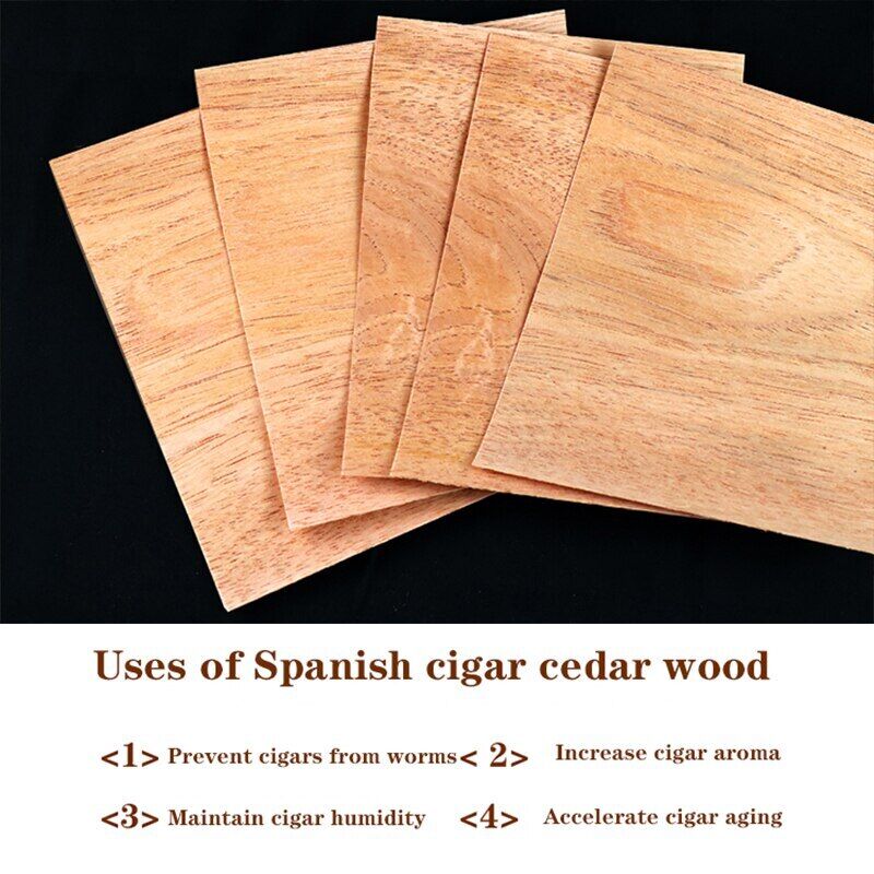 Spanish Cedar Wood For Humidor Box Cigar Case Maintain Humidity Accessories 5Pcs