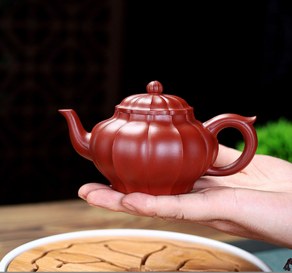 Yixing raw mine purple clay pot pure manual brocade bag laughing cherry pot Daho