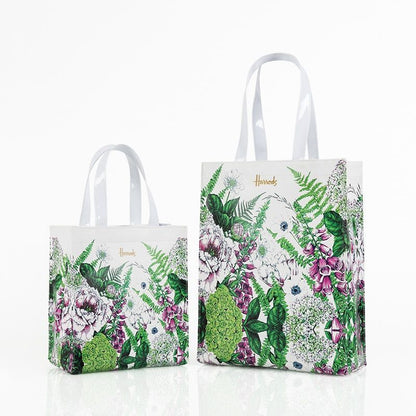 PVC Reusable Shopping Bag Flower Print Waterproof Handbag Shoulder Bags Leisure