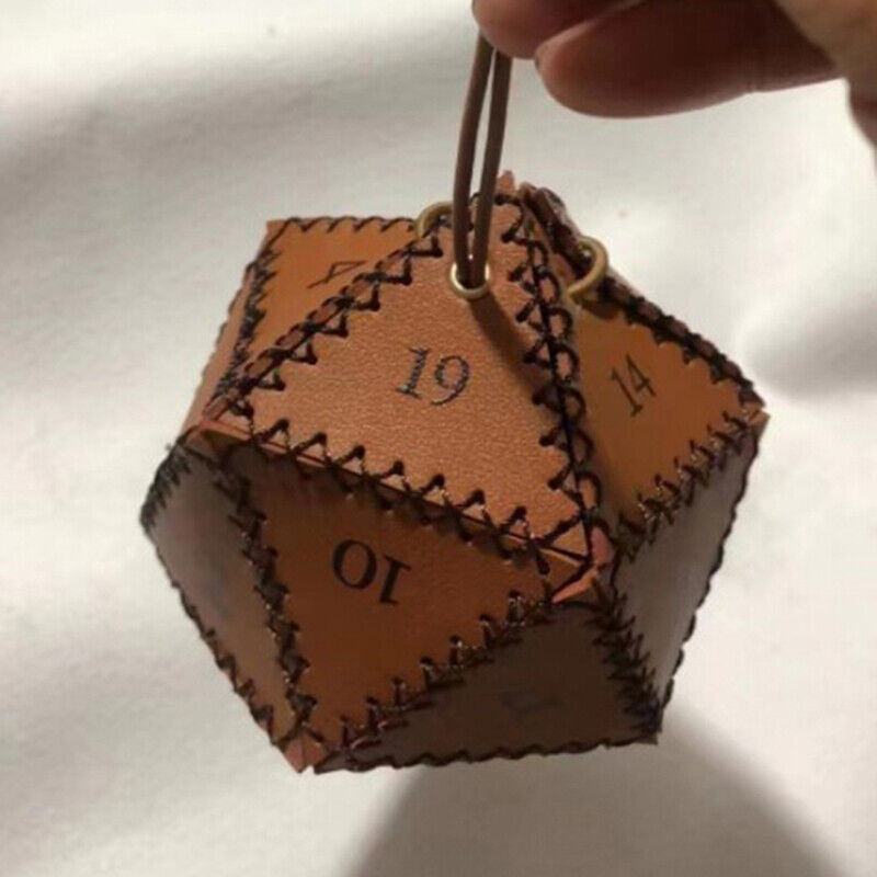 Leather Dice Bag Polygonal Dice Storage Boxes Reinforced Drawstring Dice Bags
