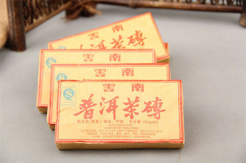 Green Food Chinese Organic Tea 5Pcs Natural Pu Erh Black Tea Cake Puer Tea Brick