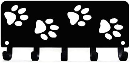 Walking Paws Key Rack Hanger & Dog Leash Organizer -9 inch/6 inch Metal Wall Art