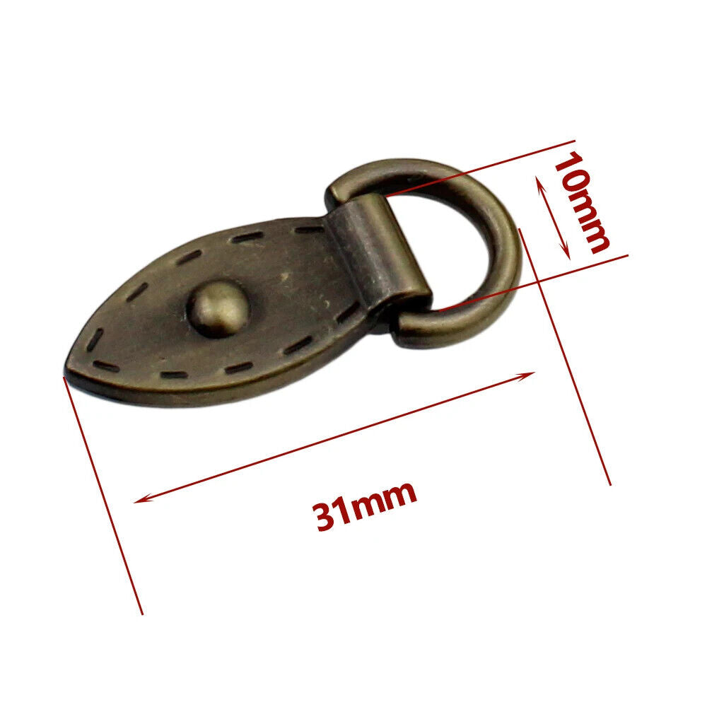 Bag Connector 20Pcs Metal Leaf Shape Leather Craft Anchor D-Ring Buckle W/ Screw