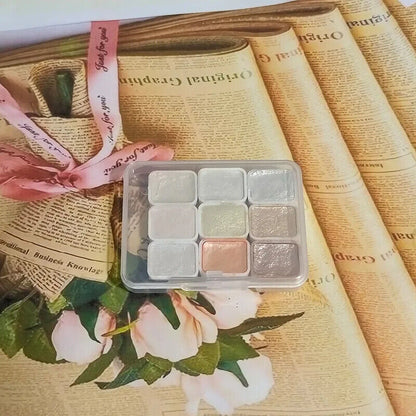 Nail Art 6-9Pc Solid Watercolor Paint Handmade Golden Acuarelas Palette Painting